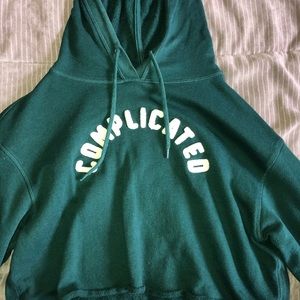 green cropped hoodie